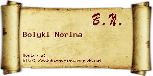 Bolyki Norina névjegykártya